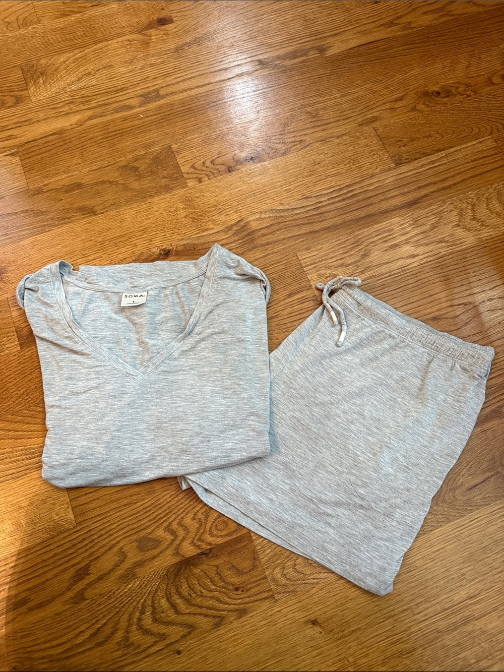Soma Cool Nights Heather Gray Pajama Set Large Soft Lounge Sleepwear - Picture 8 of 8